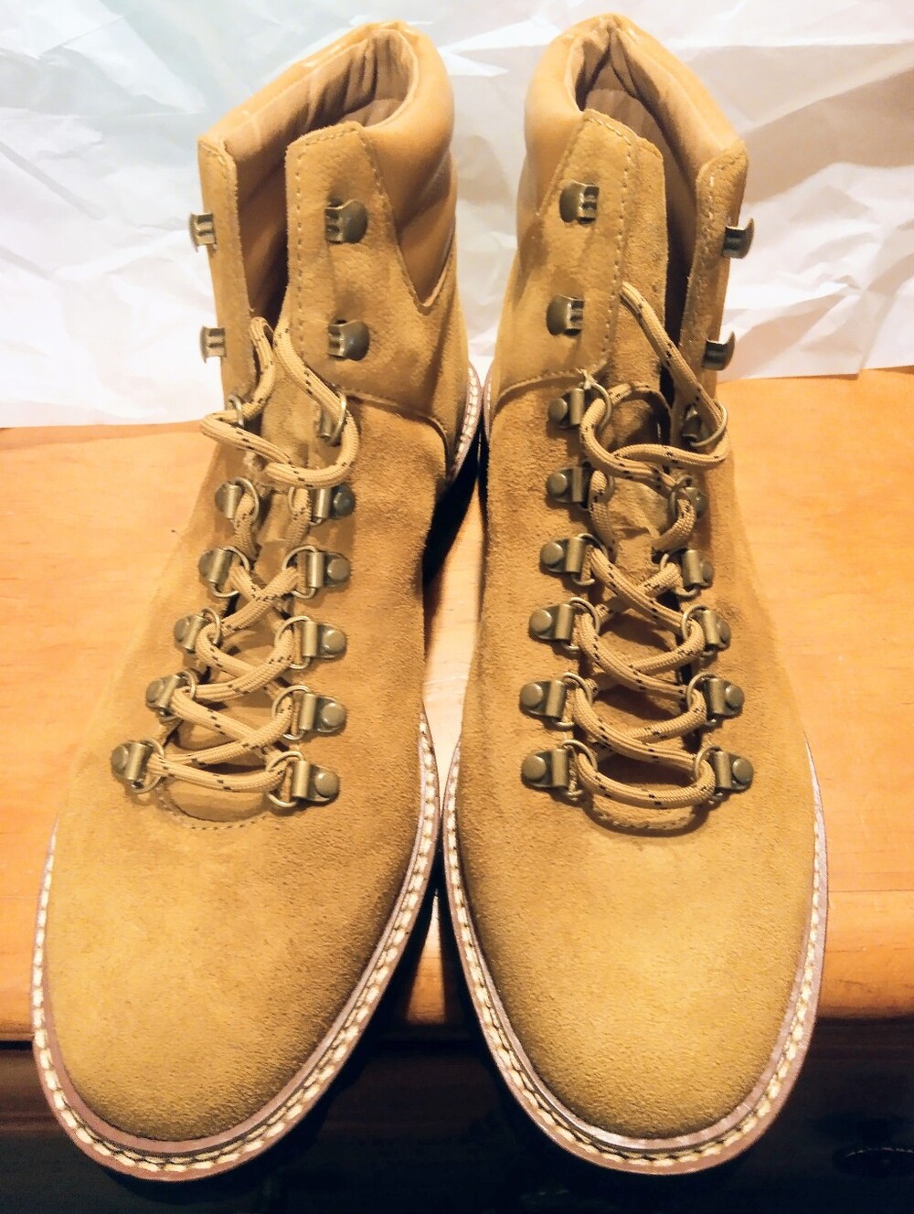 Madewell City Walk Tan Suede Leather Lace-Up Boots - Classic Outdoor Style- 10